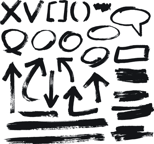 different signs vectors graphics 02 Hand drawing different signs vectors graphics 02
