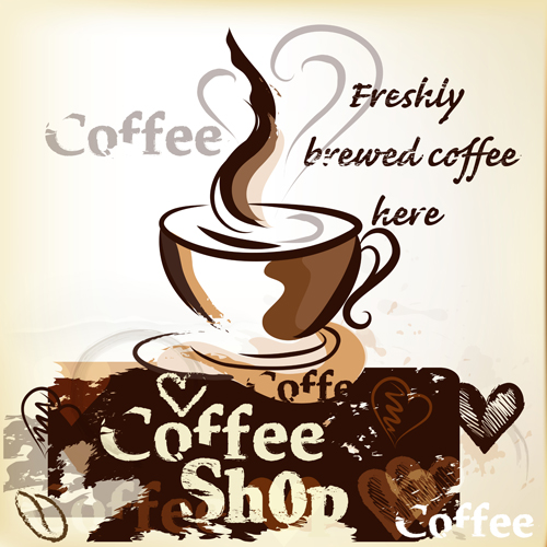 Hand drawn coffee art backgrounds