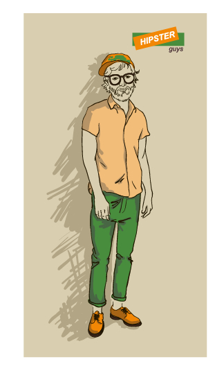 Hand drawn people hipster elements vector set 03