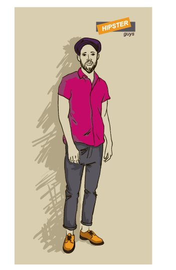 Hand drawn people hipster elements vector set 05