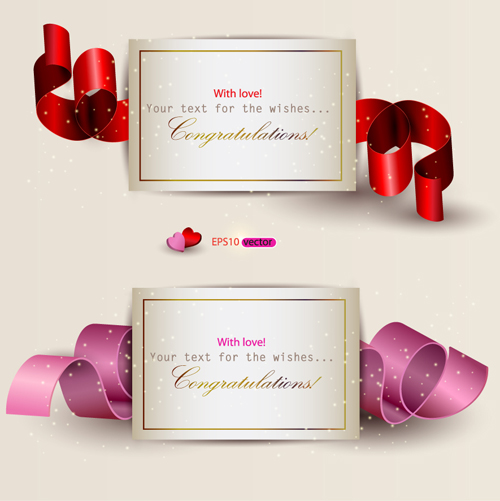 valentine ribbons ribbon heart cards card 