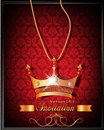 invitation crown card vector card 