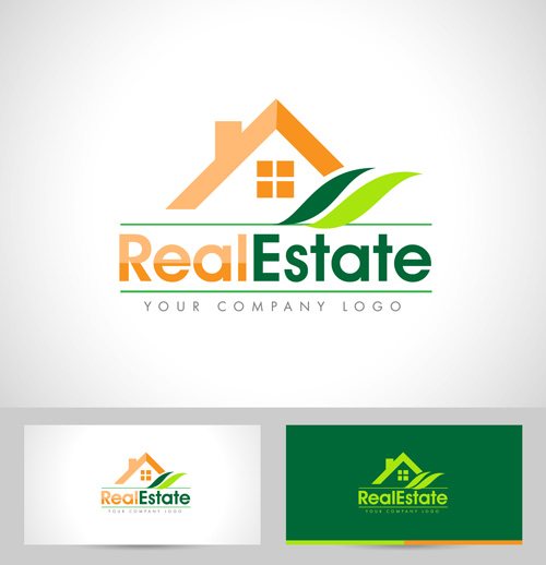 Original design logos with business cards vector 15