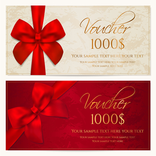 Ornate gift voucher vintage template vector 01
