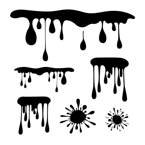 Paint drop black vector material