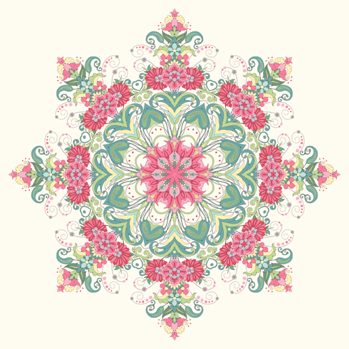 Pink floral with beautiful background vector 02