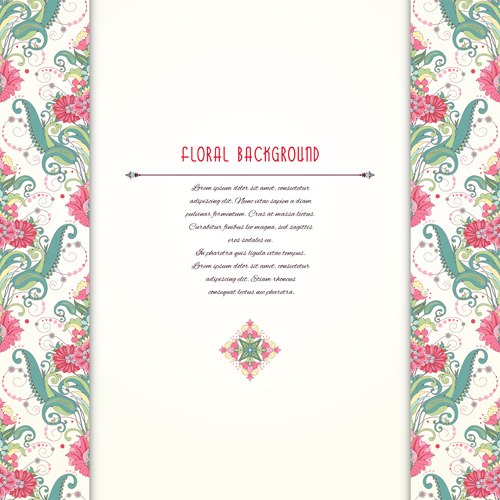 pink floral beautiful background vector background 