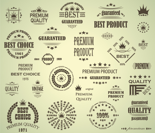 vintage quality premium logos labels 