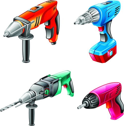 Different Power tools vector graphics 01