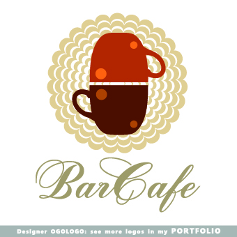 Restaurant logos design elements vectors set 04