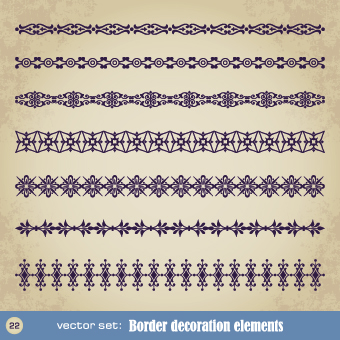 Retro border decoration element vector 01