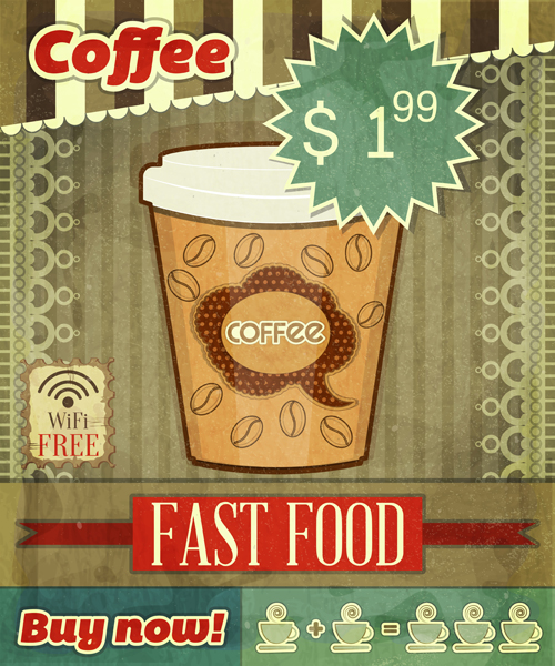 Retro font poster coffee 
