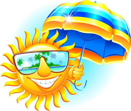 Elements of Summer Sun vector art 07