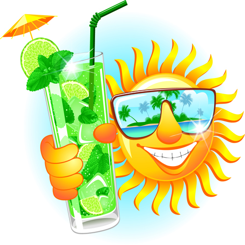 Elements of Summer Sun vector art 08