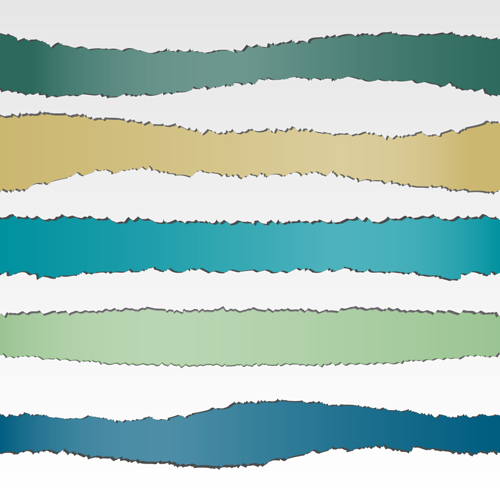 Set of Torn paper banner vector 01