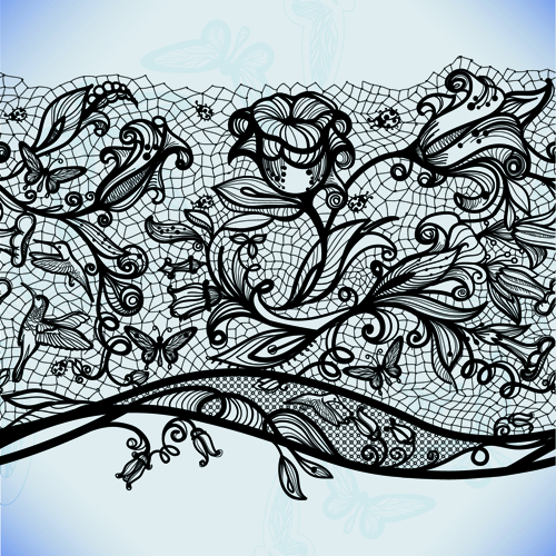 lace creative background graphics 04 Vector black lace creative background graphics 04