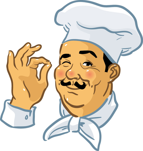 Vector funny chef design graphic set 08