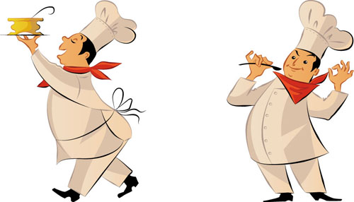 tor funny chef design graphic set 09 Vector funny chef design graphic set 09