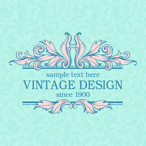 Vintage design ornate background vector 01