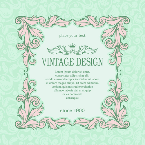 Vintage design ornate background vector 02