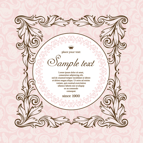 Vintage design ornate background vector 03
