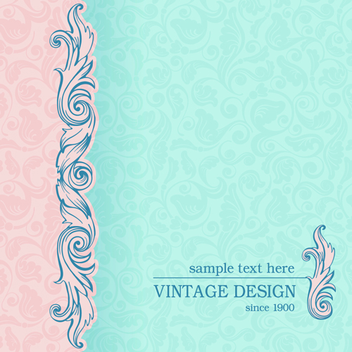 Vintage design ornate background vector 04