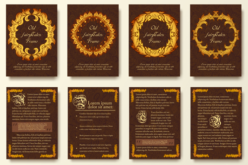 Vintage floral cover with page vector 02