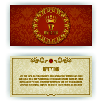 luxurious Vip invitation cards vector 02