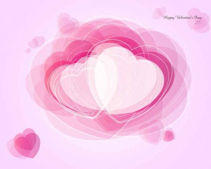 Abstract background with pink hearts vector Abstract background with pink hearts vector