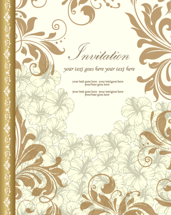Retro style Retro font ornament invitation card vector card 