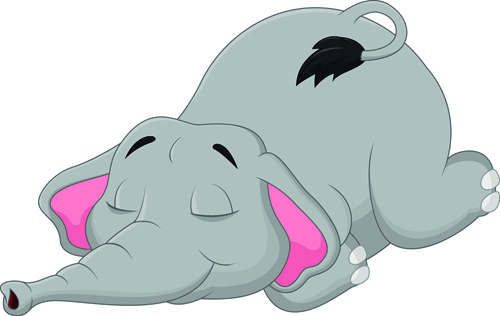 lovely cartoon elephant vector material 02