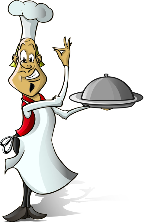 Set of Chef and menu design elements vector 01