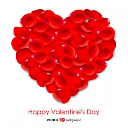 Red love petal heart vector Red love petal heart vector