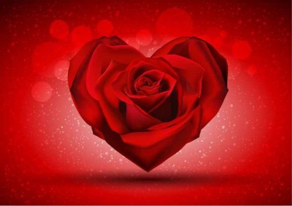 Red rose shape heart shiny vector Red rose shape heart shiny vector
