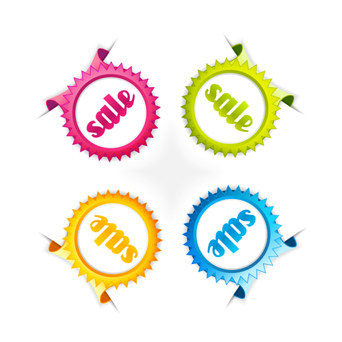 Sale and eco Stickers vector set 02