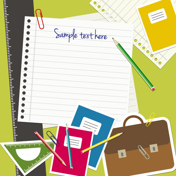 School design elements background vector 02