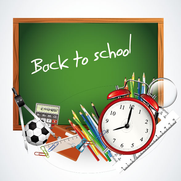School design elements background vector 04
