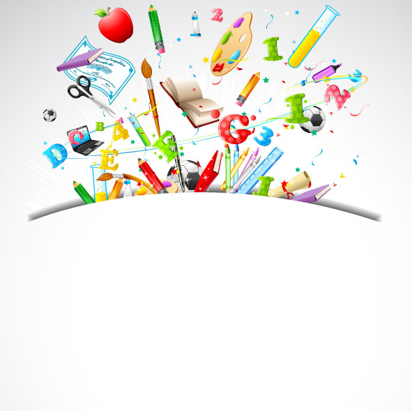 School design elements background vector 05