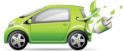 Green small cars vector
