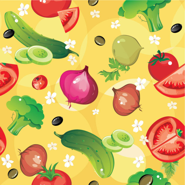 Various cartoon vegetable elements vector 04