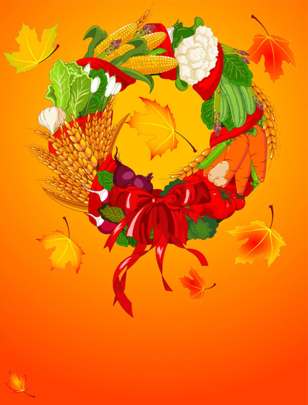 Set of vegetable background vector 01