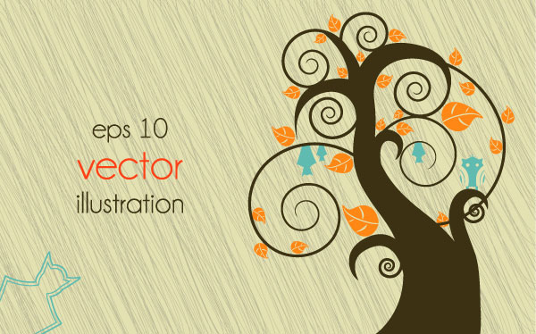 Funny Tree Illustration vector 03