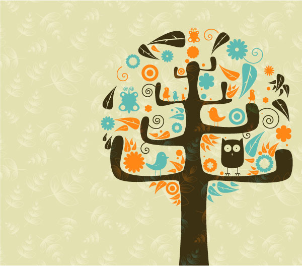 Funny Tree Illustration vector 05