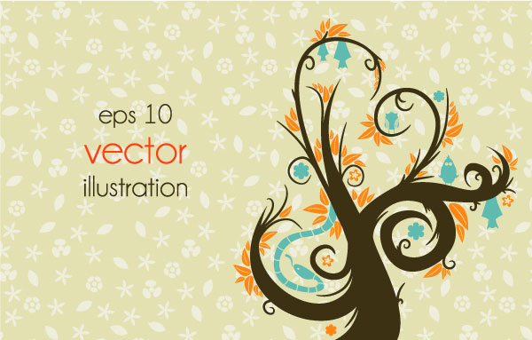 Funny Tree Illustration vector 06