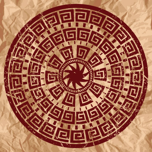 Vintage circle round background vector 02