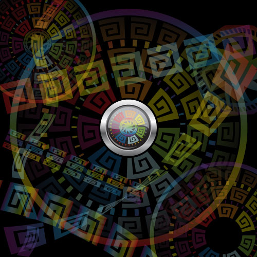 Vintage circle round background vector 03