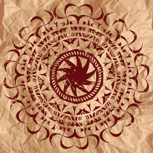 Vintage circle round background vector 05