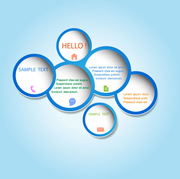 Set of Trendy web design bubble vector 01
