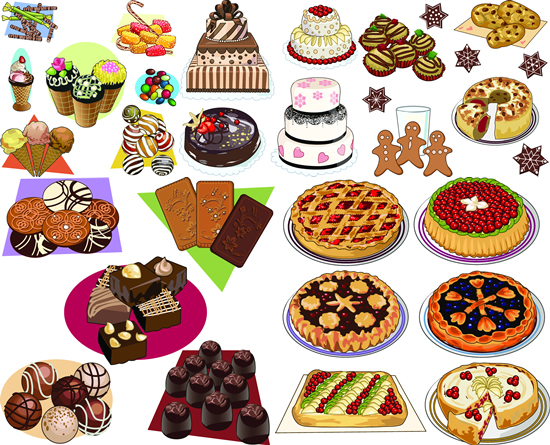 Western dessert cake vector