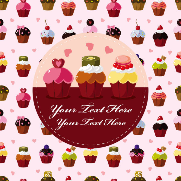 Cartoon cake design elements